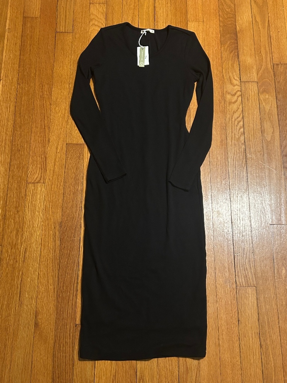 NWT Marine Layer Long Sleeve Black Midi Dress Women’s XS